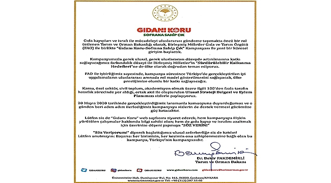 "GIDANI KORU-SOFRANA SAHİP ÇIK"