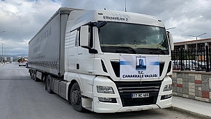 YARDIM TIRI ÇANAKKALE'DEN İZMİR'E GÖNDERİLDİ