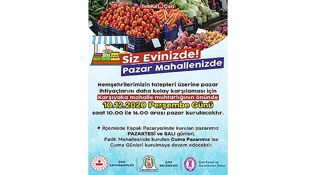 ÇAN'DA PAZAR MAHALLENİZDE UYGULAMASI YENİDEN BAŞLIYOR