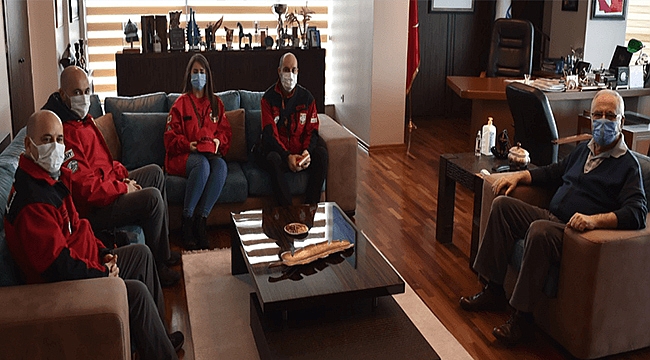 AKUT EKİBİNDEN BAŞKAN GÖKHAN'A ZİYARET