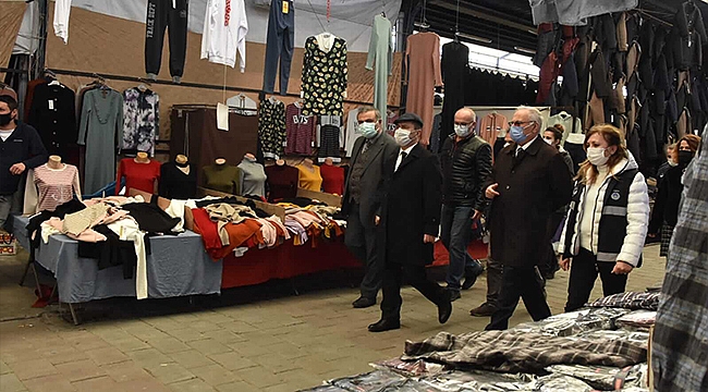 VALİ AKTAŞ VE BAŞKAN GÖKHAN'DAN PAZAR ZİYARETİ