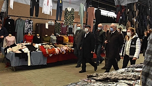 VALİ AKTAŞ VE BAŞKAN GÖKHAN'DAN PAZAR ZİYARETİ