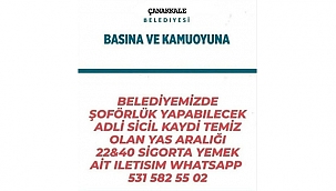 ÇANAKKALE BELEDİYESİNDEN DOLANDIRICILIK UYARISI!