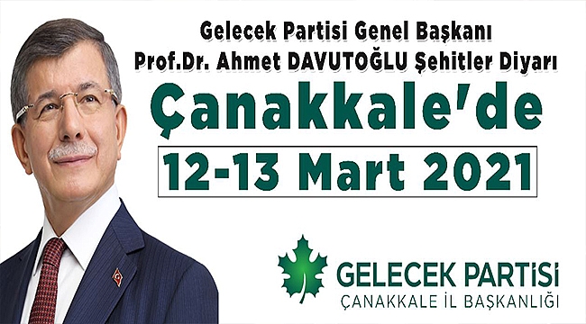 DAVUTOĞLU ÇANAKKALE'YE GELİYOR