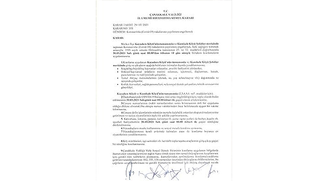 KAYADERE VE KUMKALE KARANTİNAYA ALINDI!