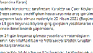 KARANTİNA KARARLARI GELMEYE DEVAM EDİYOR..!