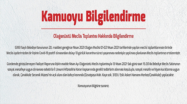 MECLİS OLAĞANÜSTÜ TOPLANIYOR!