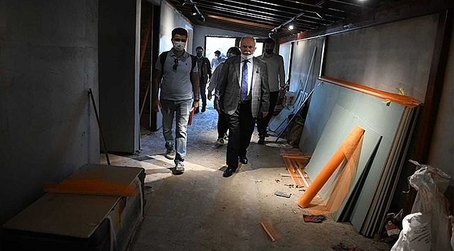 BAŞKAN GÖKHAN KARİNA DENİZ KÜLTÜRÜ MERKEZİ'NDE İNCELEMELERDE BULUNDU