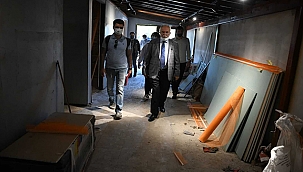 BAŞKAN GÖKHAN KARİNA DENİZ KÜLTÜRÜ MERKEZİ'NDE İNCELEMELERDE BULUNDU