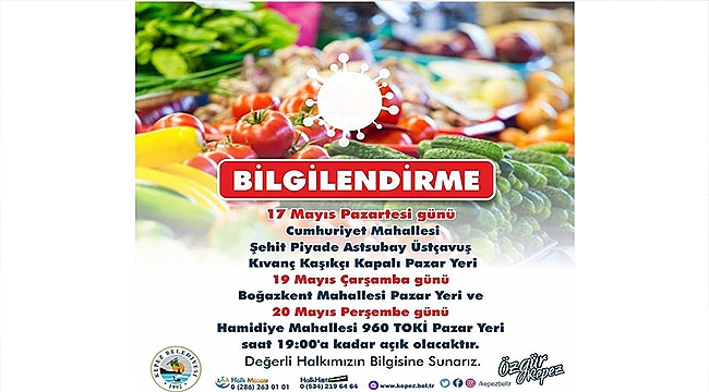 KEPEZ BELEDİYESİ'NDEN SEMT PAZARI DUYURUSU