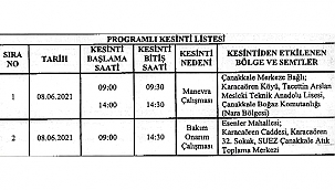 ELEKTRİK KESİNTİSİNE DİKKAT!