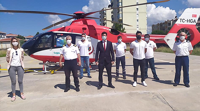 Sağlık helikopteri incelendi
