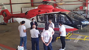 SAĞLIK HELİKOPTERİ İNCELENDİ