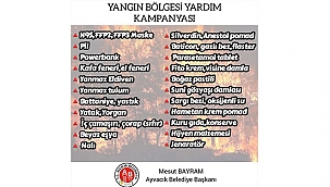 AYVACIK BELEDİYESİ ORMAN YANGINLARI NEDENİYLE YARDIM KAMPANYASI BAŞLATTI