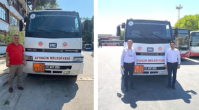 İZMİR BÜYÜKŞEHİR BELEDİYESİ'NDEN AYVACIK BELEDİYESİ'NE HİBE ARAÇ