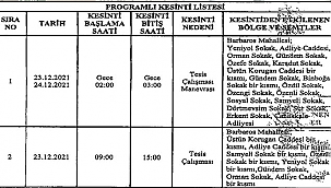 ELEKTRİK KESİNTİSİNE DİKKAT
