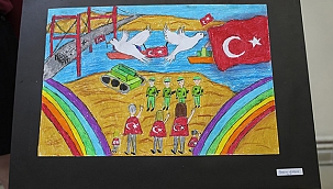 ÖZLEM KAYALI İLKOKULU'NDA 15 TEMMUZ RESİM VE FOTOĞRAF SERGİSİ