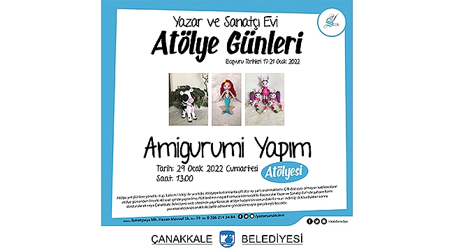 AMİGURUMİ YAPIM ATÖLYESİ BAŞVURULARI BAŞLIYOR