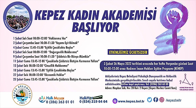 KEPEZ'DE KADIN AKADEMİSİ BAŞLIYOR