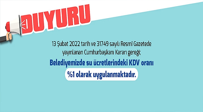 BELEDİYELER SUYA KDV İNDİRİMİNİ UYGULANDI