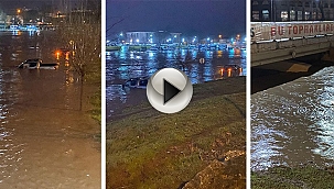 BİGA'DA ÇAY TAŞTI ARAÇLAR SUYA GÖMÜLDÜ!