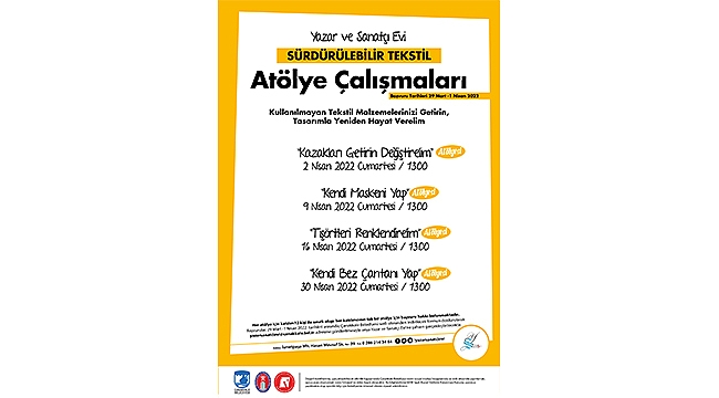 SÜRDÜRÜLEBİLİR TEKSTİL ATÖLYE ÇALIŞMALARI İÇİN BAŞVURULAR BAŞLIYOR