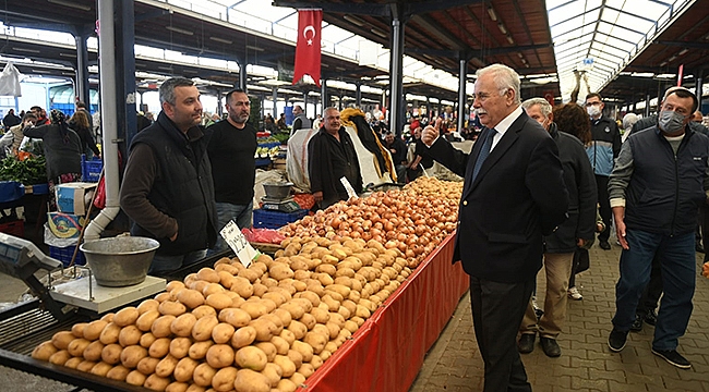 BAŞKAN GÖKHAN SALI PAZARINI DENETLEDİ