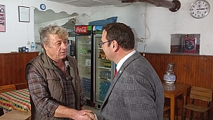 İYİ PARTİLİ UZ AYAĞININ TOZUYLA SAHAYA İNDİ, ESNAF GEZDİ