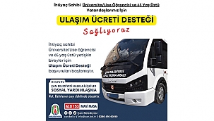 ÖĞRENCİLERE VE 65 YAŞ ÜSTÜ VATANDAŞLARA ULAŞIM ÜCRETİ DESTEĞİ 