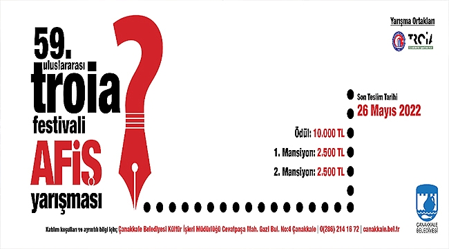 ÇANAKKALE BELEDİYESİ AFİŞ TASARIM VE UYGULAMA YARIŞMASI İÇİN BAŞVURULAR BAŞLADI