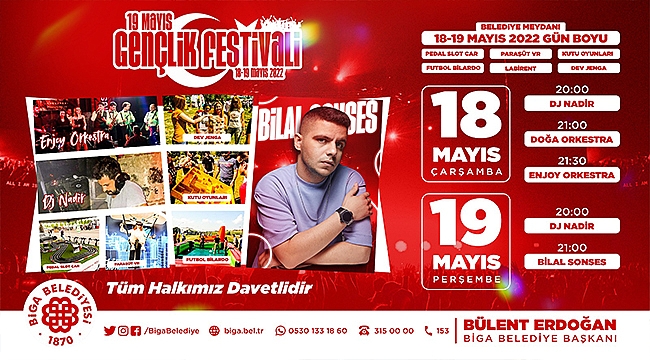 GENÇLER, 19 MAYIS GENÇLİK FESTİVALİ'NDE EĞLENECEK