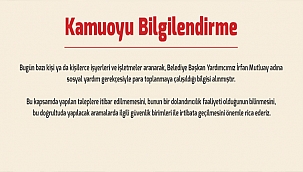 ÇANAKKALE BELEDİYESİ'NDEN DOLANDIRICILIK UYARISI!