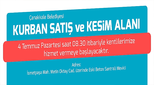 KURBAN SATIŞ VE KESİM ALANINA İLİŞKİN BİLGİLENDİRME VE ÖNEMLİ DUYURULAR