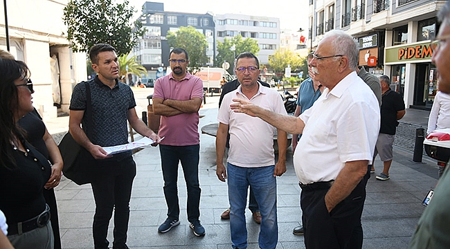 BAŞKAN GÖKHAN SAAT KULESİ MEYDANI'NDA İNCELEMELERDE BULUNDU