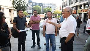 BAŞKAN GÖKHAN SAAT KULESİ MEYDANI'NDA İNCELEMELERDE BULUNDU