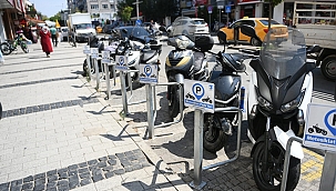 İNÖNÜ CADDESİ'NDE YENİ MOTOSİKLET PARK ALANLARI OLUŞTURULDU