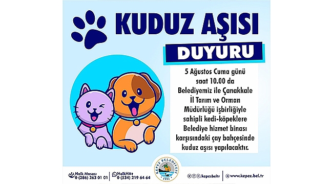 KEPEZ'DE KUDUZ AŞISI YAPILACAK