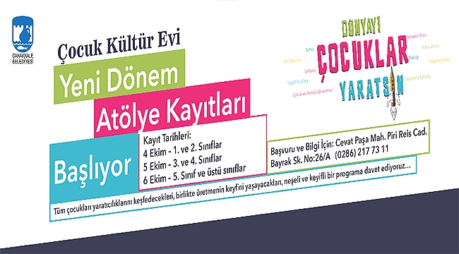 ÇOCUK KÜLTÜR EVİ'NDE YENİ DÖNEM KAYITLARI BAŞLIYOR