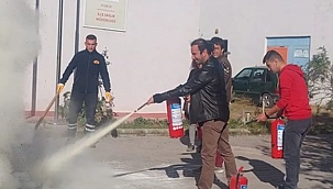 AYVACIK'TA YANGIN TATBİKATI