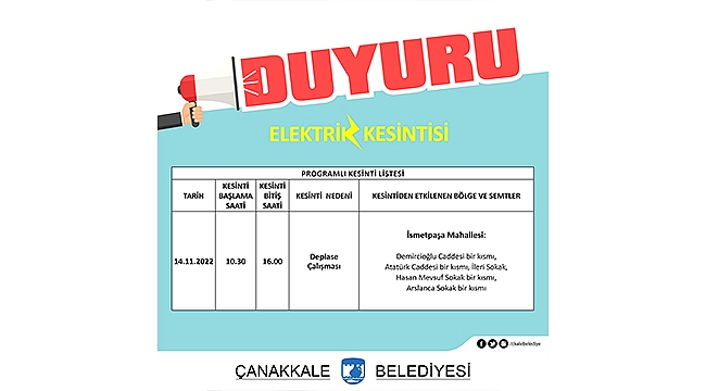DİKKAT ELEKTRİK KESİNTİSİ VAR!