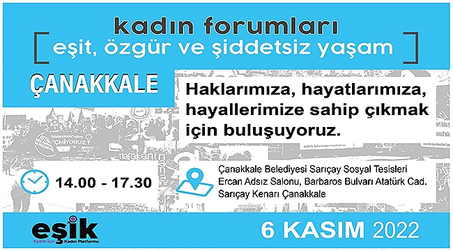 EŞİK-EŞİTLİK İÇİN KADIN PLATFORMU ÇANAKKALE'DE BULUŞUYOR