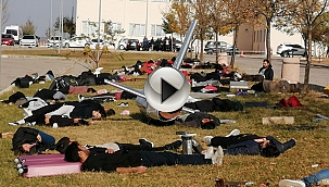 UÇAK KAZASI TATBİKATI YAPILDI 