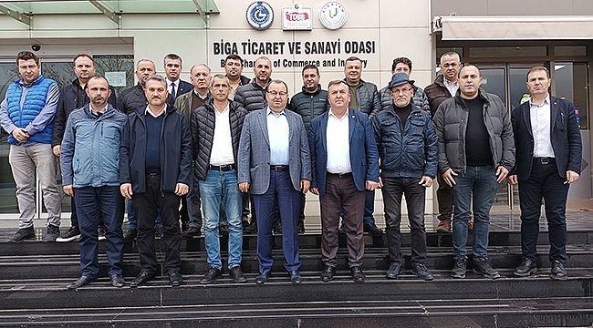 BİGA ŞOFÖRLER VE OTOMOBİLCİLER ESNAF ODASI'NDAN BİGA TSO YÖNETİMİNE TEBRİK ZİYARETİ