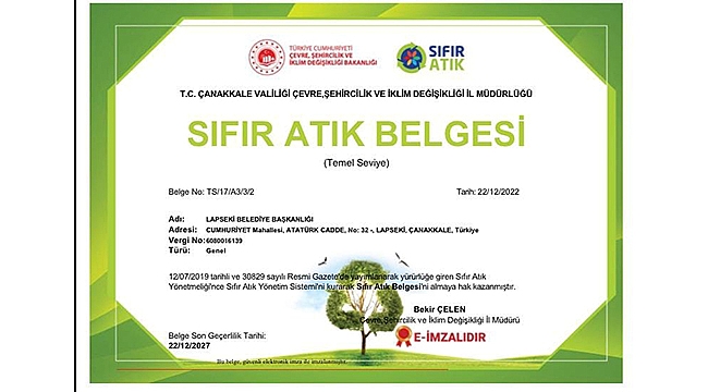 "GELECEKTE DAHA TEMİZ BİR LAPSEKİ İÇİN ÇALIŞIYORUZ" 