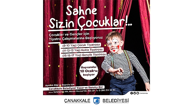ÇOCUKLAR VE GENÇLER İÇİN TİYATRO ÇALIŞMALARINA BAŞLIYORUZ