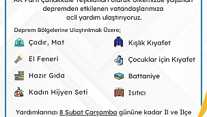 AK PARTİ İL BAŞKANLIĞINDAN YARDIM KAMPANYASI