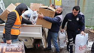 BAYRAMİÇ'TE YARDIMLAR TOPLANIYOR