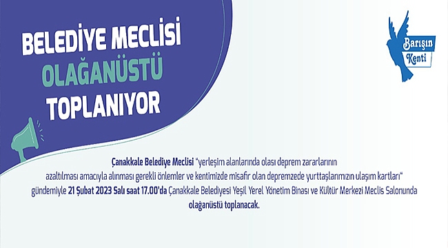 BELEDİYE MECLİSİ OLAĞANÜSTÜ TOPLANIYOR