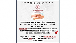 DEPREMZEDELERE PSİKOSOSYAL DESTEK HİZMETİ