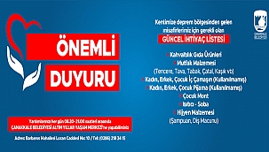 GÜNCEL İHTİYAÇ LİSTESİ